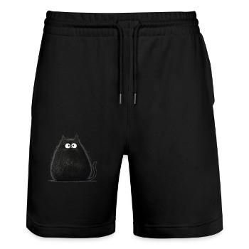 Feed Me Human, Chemise d’amoureux des chats, Sacs, Chemise, Débardeur - Short de jogging bio TRAINER Stanley/Stella unisexe - noir - Devant - Nik (191cm) & Marisol (170cm)