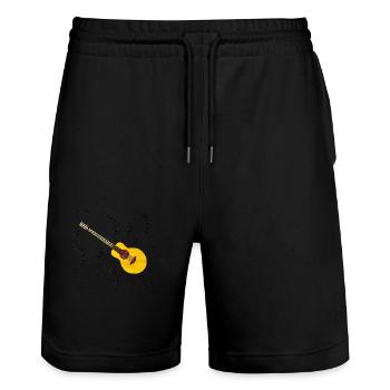 Gitarre - Stanley/Stella Unisex Bio Joggingshorts Trainer  - Schwarz - Vorne - Nik (191cm) & Marisol (170cm)