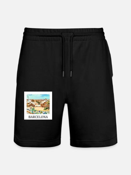 Barcelona Park Güell - Stanley/Stella Unisex Bio Joggingshorts Trainer  - Schwarz