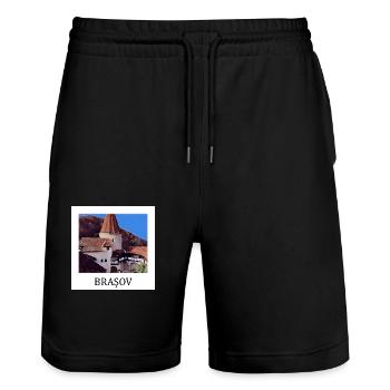 Brasov - Stanley/Stella Unisex Bio Joggingshorts Trainer  - Schwarz - Vorne - Nik (191cm) & Marisol (170cm)