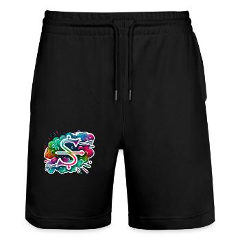 Zodiac Sagittarius - Stanley/Stella Trainer Unisex Organic Jogging Shorts - black - Front - Nik (191cm) & Marisol (170cm)