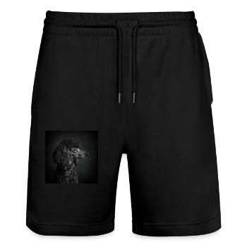 Black Animals - Black Poodle - Stanley/Stella Trainer Unisex Organic Jogging Shorts - black - Front - Nik (191cm) & Marisol (170cm)
