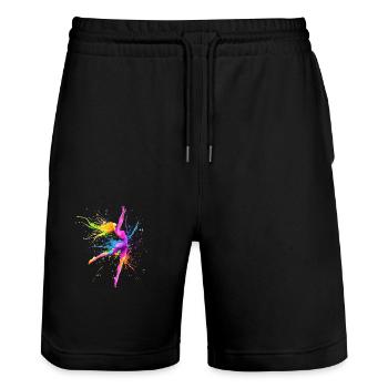 Colorful Dancing Dancer Dance Teacher Gift - Stanley/Stella Trainer Unisex Organic Jogging Shorts - black - Front - Nik (191cm) & Marisol (170cm)