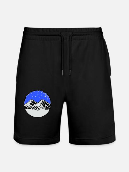 Starry sky mountains - Stanley/Stella Trainer Unisex Organic Jogging Shorts - black