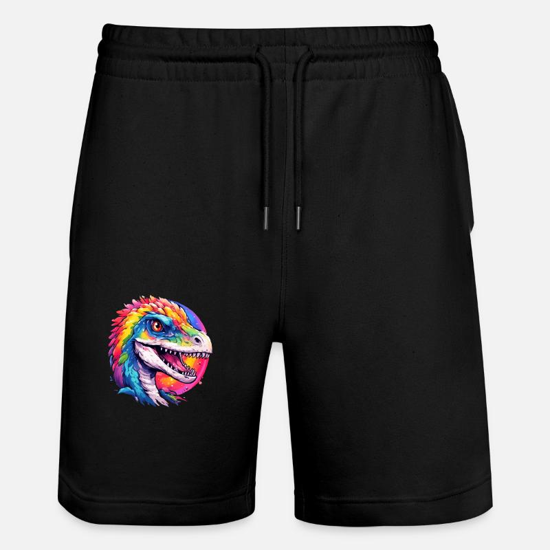 Dino arc-en-ciel - Short de jogging bio TRAINER Stanley/Stella unisexe - noir