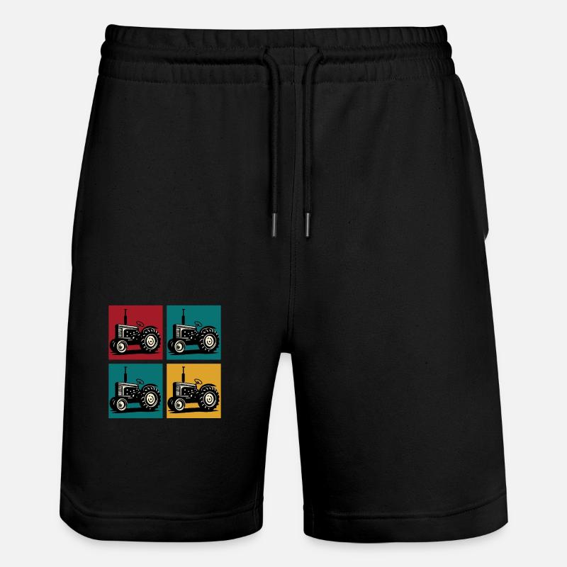 Retro-Oldtimer-Traktor - Stanley/Stella Unisex Bio Joggingshorts Trainer  - Schwarz