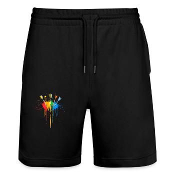 Darts Colorful Dart Gift - Stanley/Stella Trainer Unisex Organic Jogging Shorts - black - Front - Nik (191cm) & Marisol (170cm)