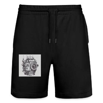 Berlin Planet - Stanley/Stella Unisex Bio Joggingshorts Trainer  - Schwarz - Vorne - Nik (191cm) & Marisol (170cm)
