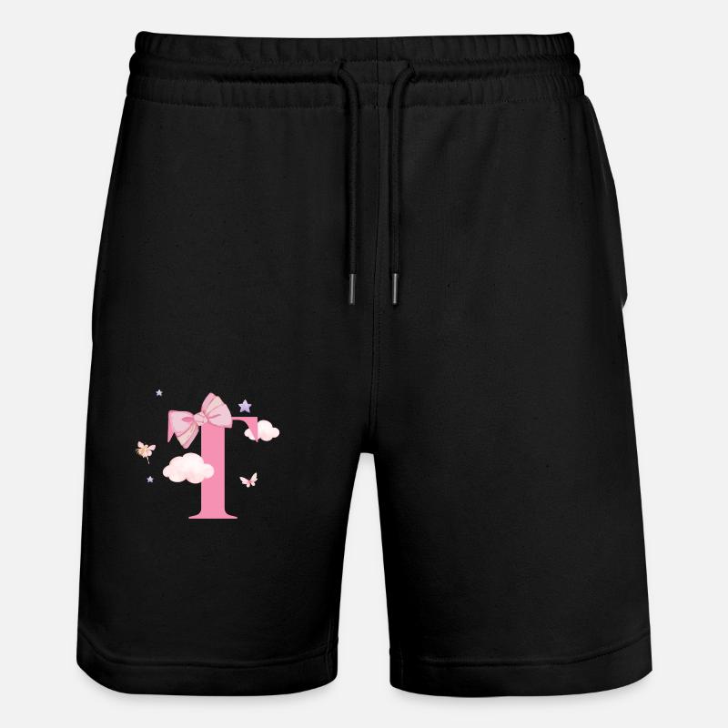 Lettre t rose nuages - Short de jogging bio TRAINER Stanley/Stella unisexe - noir