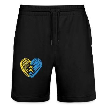 Schéma du syndrome de Down de l’anse cardiaque - Short de jogging bio TRAINER Stanley/Stella unisexe - noir - Devant - Nik (191cm) & Marisol (170cm)