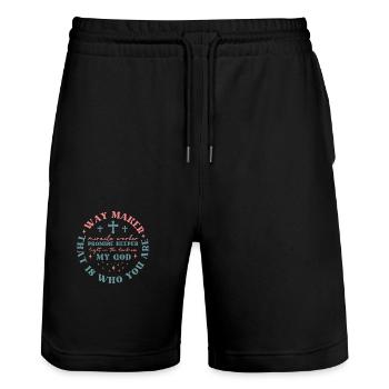 Créateur de chemin - Short de jogging bio TRAINER Stanley/Stella unisexe - noir - Devant - Nik (191cm) & Marisol (170cm)