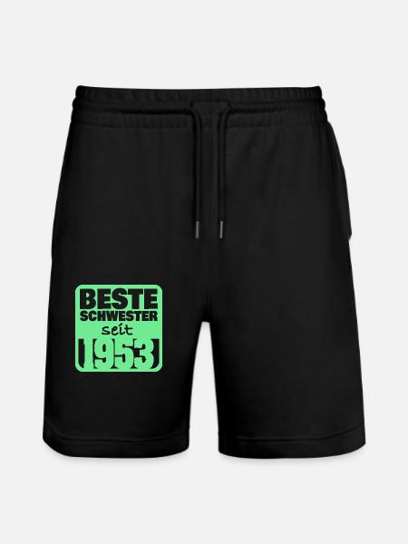 Schwester 1953 - Stanley/Stella Unisex Bio Joggingshorts Trainer  - Schwarz
