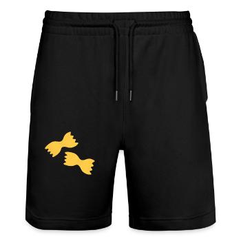 farfalle pasta - Stanley/Stella Trainer Unisex Organic Jogging Shorts - black - Front - Nik (191cm) & Marisol (170cm)