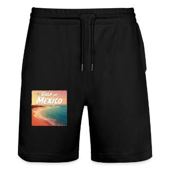 Gulf of Mexico stupid #2 - Stanley/Stella Unisex Bio Joggingshorts Trainer  - Schwarz - Vorne - Nik (191cm) & Marisol (170cm)