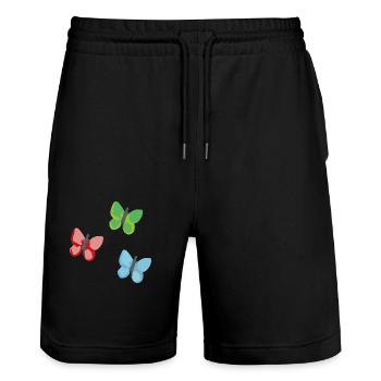 Papillons 3 - Short de jogging bio TRAINER Stanley/Stella unisexe - noir - Devant - Nik (191cm) & Marisol (170cm)
