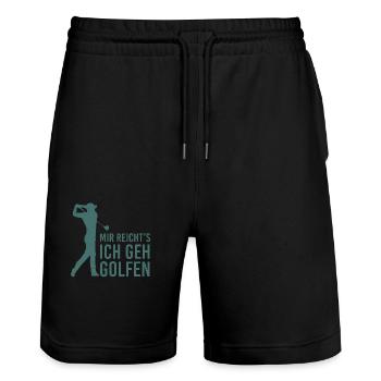 Rentner Mit Schwung Golfsport Golfen Golfspieler - Stanley/Stella Unisex Bio Joggingshorts Trainer  - Schwarz - Vorne - Nik (191cm) & Marisol (170cm)