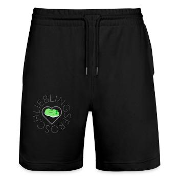 Lieblingsfrosch - Stanley/Stella Unisex Bio Joggingshorts Trainer  - Schwarz - Vorne - Nik (191cm) & Marisol (170cm)