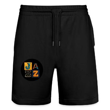 Jazz - Stanley/Stella Unisex Bio Joggingshorts Trainer  - Schwarz - Vorne - Nik (191cm) & Marisol (170cm)