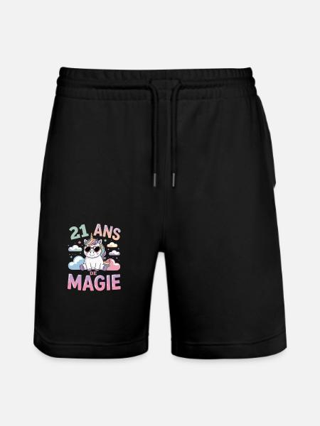 21 ans de magie - Short de jogging bio TRAINER Stanley/Stella unisexe - noir
