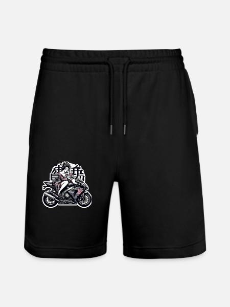 Biker Geisha - Stanley/Stella Unisex Bio Joggingshorts Trainer - Schwarz
