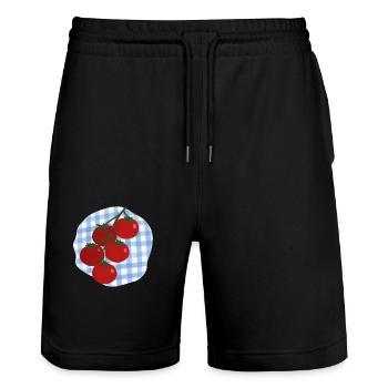 Tomaten - Stanley/Stella Unisex Bio Joggingshorts Trainer  - Schwarz - Vorne - Nik (191cm) & Marisol (170cm)