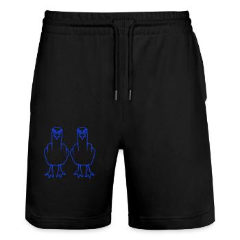 2 Möwen Mittelfinger Beleidigung Stinkefinger Team - Stanley/Stella Unisex Bio Joggingshorts Trainer  - Schwarz - Vorne - Nik (191cm) & Marisol (170cm)