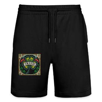 Irlandais rétro - Short de jogging bio TRAINER Stanley/Stella unisexe - noir - Devant - Nik (191cm) & Marisol (170cm)