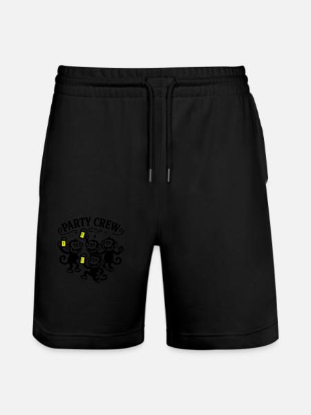 Party Crew Monkey Beer - Stanley/Stella Trainer Unisex Organic Jogging Shorts - black
