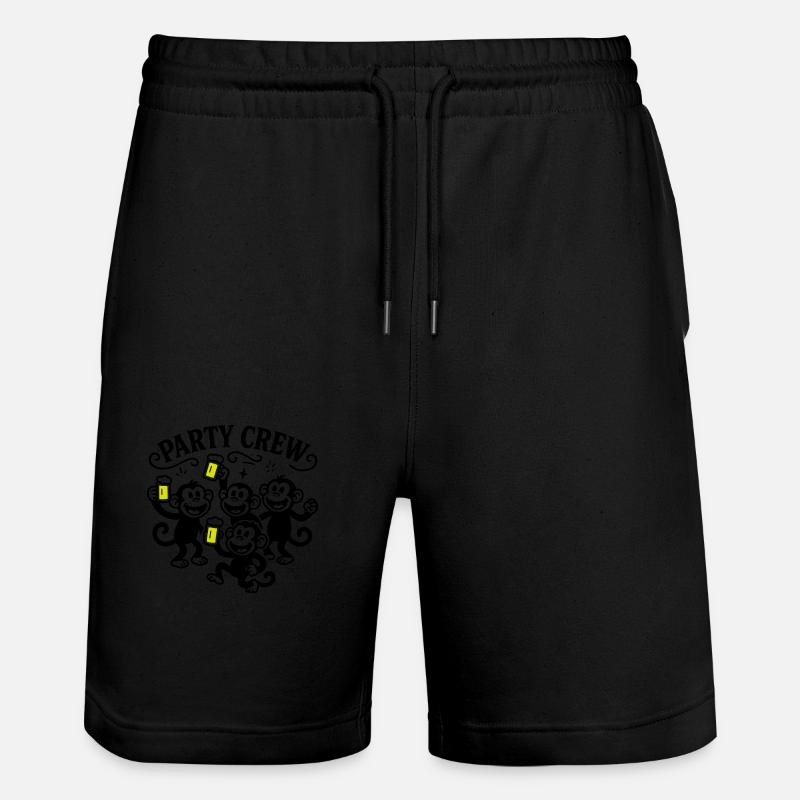 Party Crew Monkey Beer - Stanley/Stella Trainer Unisex Organic Jogging Shorts - black