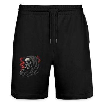 Sensenmann mit Zigarette. - Stanley/Stella Unisex Bio Joggingshorts Trainer  - Schwarz - Vorne - Nik (191cm) & Marisol (170cm)