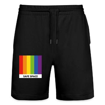 Safe Space Pride Verbündete - Stanley/Stella Unisex Bio Joggingshorts Trainer  - Schwarz - Vorne - Nik (191cm) & Marisol (170cm)