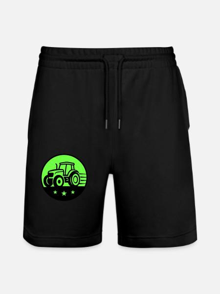 Traktor Farmer - Stanley/Stella Unisex Bio Joggingshorts Trainer  - Schwarz