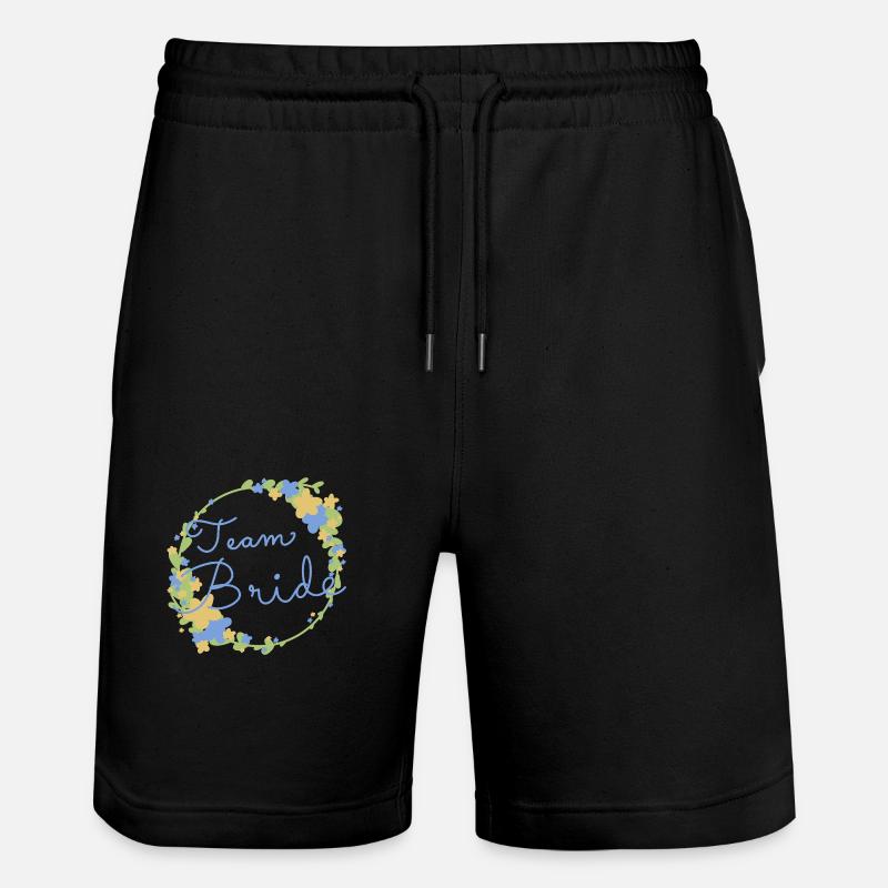 Team Bride /Team Braut - Stanley/Stella Unisex Bio Joggingshorts Trainer  - Schwarz