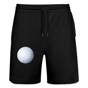 Football - Stanley/Stella Trainer Unisex Organic Jogging Shorts - black - Front - Nik (191cm) & Marisol (170cm)