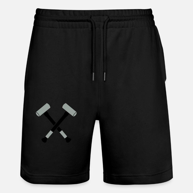 doubles marteaux de massue croisés - Short de jogging bio TRAINER Stanley/Stella unisexe - noir