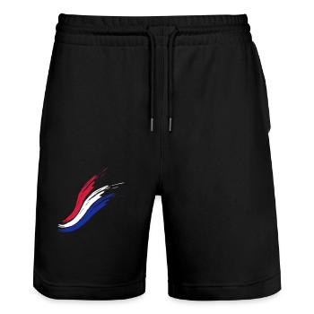 frankreich flagge farbe gemalt tropfen team heimat - Stanley/Stella Unisex Bio Joggingshorts Trainer  - Schwarz - Vorne - Nik (191cm) & Marisol (170cm)