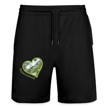 forêt Noire - Short de jogging bio TRAINER Stanley/Stella unisexe - noir - Devant - Nik (191cm) & Marisol (170cm)