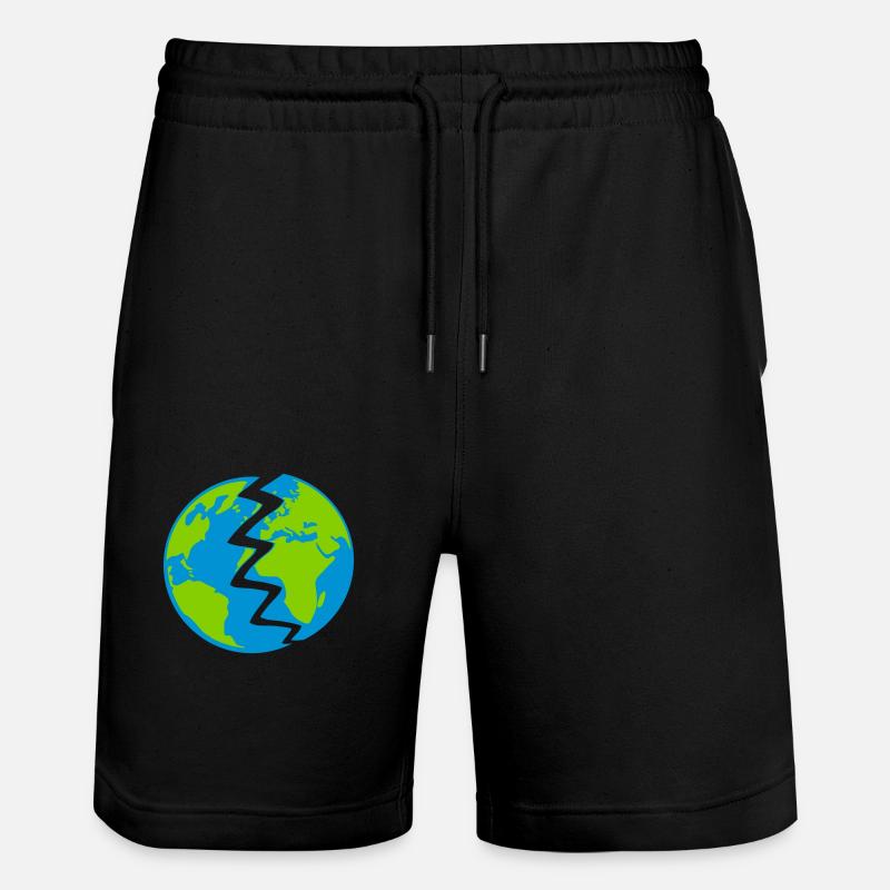 Zerstörte Erde Design - Stanley/Stella Unisex Bio Joggingshorts Trainer  - Schwarz