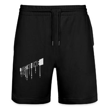 trust no one quote - Stanley/Stella Trainer Unisex Organic Jogging Shorts - black - Front - Nik (191cm) & Marisol (170cm)