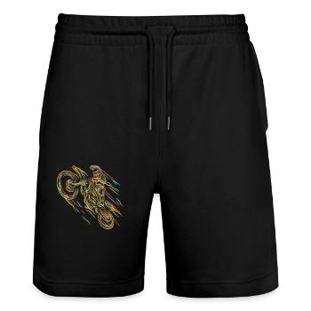 Motocross Colorful Paint Graphic Hommes Femmes & Enfants - Short de jogging bio TRAINER Stanley/Stella unisexe - noir - Devant - Nik (191cm) & Marisol (170cm)