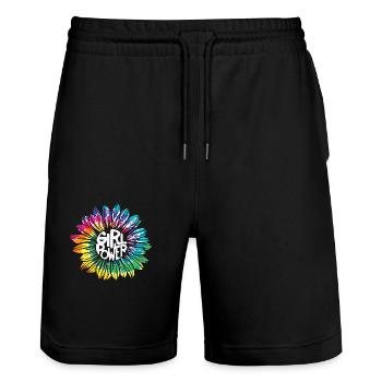 Girl Power - Stanley/Stella Trainer Unisex Organic Jogging Shorts - black - Front - Nik (191cm) & Marisol (170cm)
