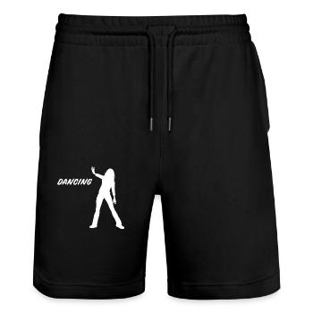 Dancing Dance Music - Stanley/Stella Unisex Bio Joggingshorts Trainer  - Schwarz - Vorne - Nik (191cm) & Marisol (170cm)