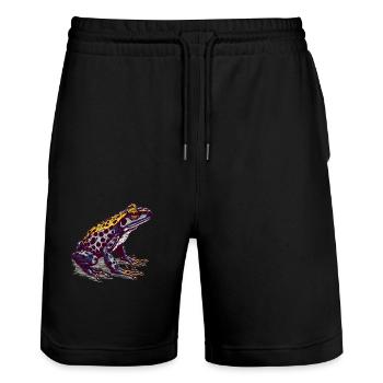 Der giftige Pfeilgiftfrosch lebt in den Tropen - Stanley/Stella Unisex Bio Joggingshorts Trainer  - Schwarz - Vorne - Nik (191cm) & Marisol (170cm)