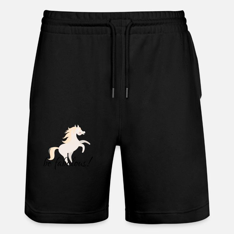 Pferde - Stanley/Stella Unisex Bio Joggingshorts Trainer  - Schwarz