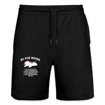 My Five Moods - Stanley/Stella Trainer Unisex Organic Jogging Shorts - black - Front - Nik (191cm) & Marisol (170cm)