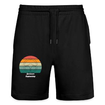 Sportscar Engineering Car T-shirt - Stanley/Stella Unisex Bio Joggingshorts Trainer  - Schwarz - Vorne - Nik (191cm) & Marisol (170cm)