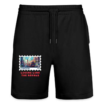 London - Stanley/Stella Unisex Bio Joggingshorts Trainer  - Schwarz - Vorne - Nik (191cm) & Marisol (170cm)
