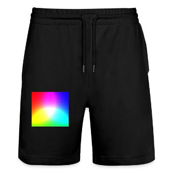 RGB Farbpalette - Additive Farbmischung - Stanley/Stella Unisex Bio Joggingshorts Trainer  - Schwarz - Vorne - Nik (191cm) & Marisol (170cm)