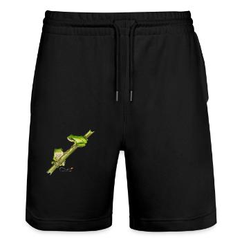 Laubfrosch - Stanley/Stella Unisex Bio Joggingshorts Trainer  - Schwarz - Vorne - Nik (191cm) & Marisol (170cm)