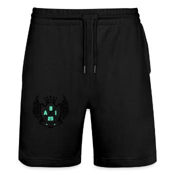 abi 2025 - Stanley/Stella Unisex Bio Joggingshorts Trainer  - Schwarz - Vorne - Nik (191cm) & Marisol (170cm)